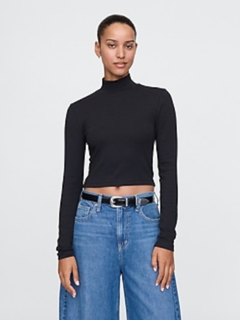 Modern Mockneck Crop Shirt