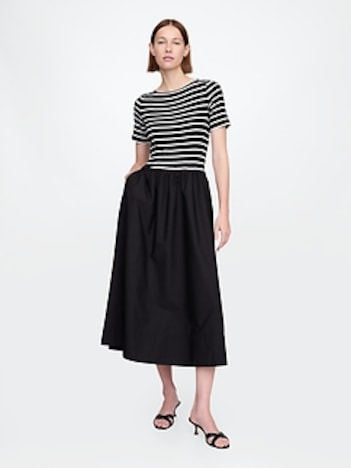 Modern Rib Mixed Media Maxi Dress